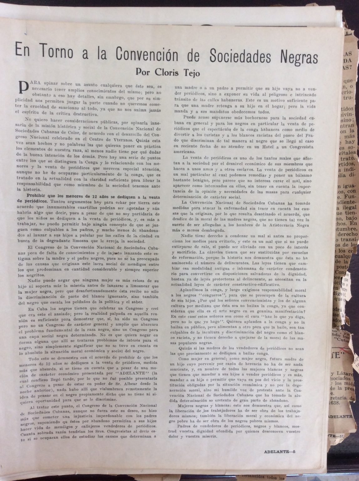 Article from Adelante.
