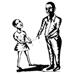 Illustration that accompanies a short story titled The Mosquito, published in the journal Dawn in 1986