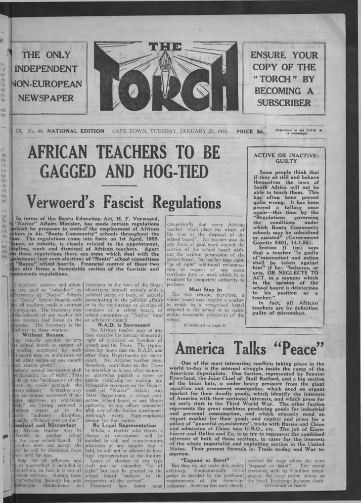 Front page of The Torch
