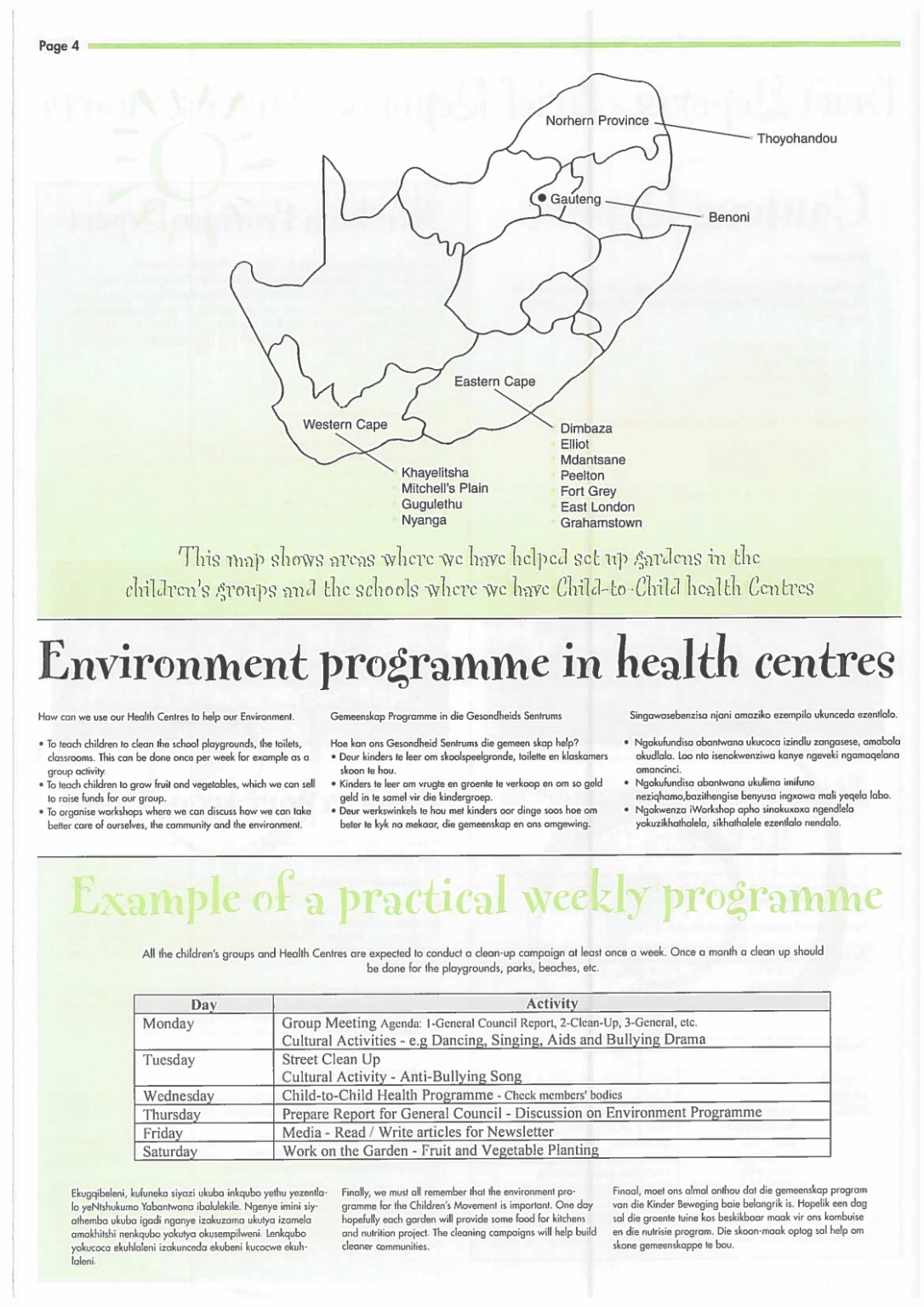 Page four of Voice of the Children, Sept 2001.